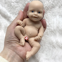 6 Inch Mini Palm Silicone Bebe Reborn Kits Unpainted Handmade Soft Newborn Doll Pеборн Cиликоновый Unzip Children's Toys