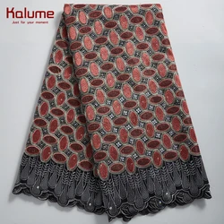 Kalume African Lace Fabric High Quality Nigerian Swiss Cotton Lace Fabric Stone Swiss Voile Lace In Switzerland For Party H2324