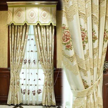 Luxury European curtain living room high grade atmosphere full shading bedroom curtain finished American curtain cloth