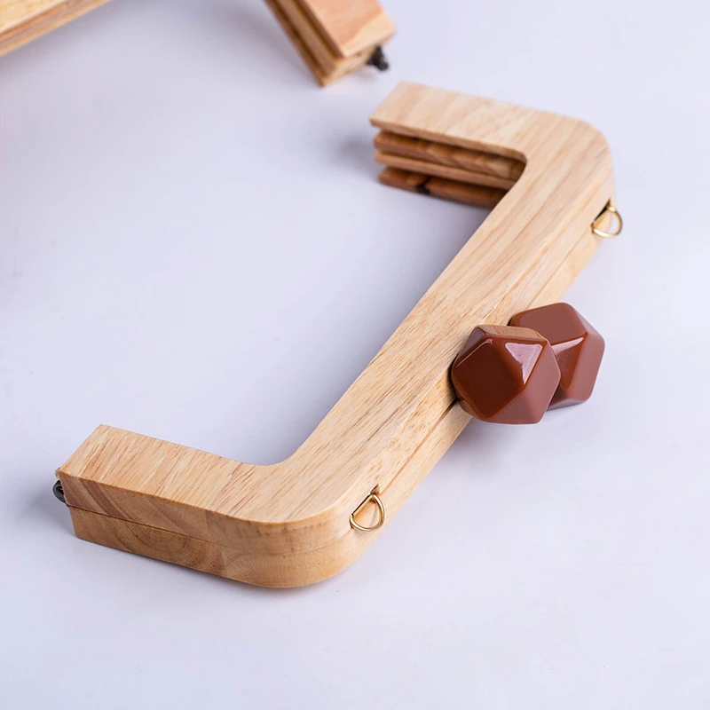 1 Set Solid Wood Nature Color Candy Resin Big Kiss Lock Clasp Screws Inside Handmade Diy Wooden Purse Frame Obag Handle Frame