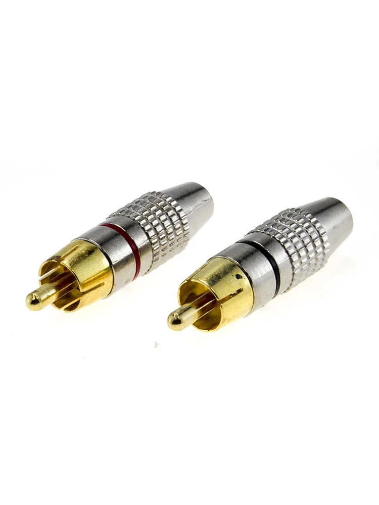 2/6 Pcs Soldeer-Gratis 270 Lotus Hoofd Rca Metalen Vernikkeld Shell Stereo Video Audio Plug Av Connector