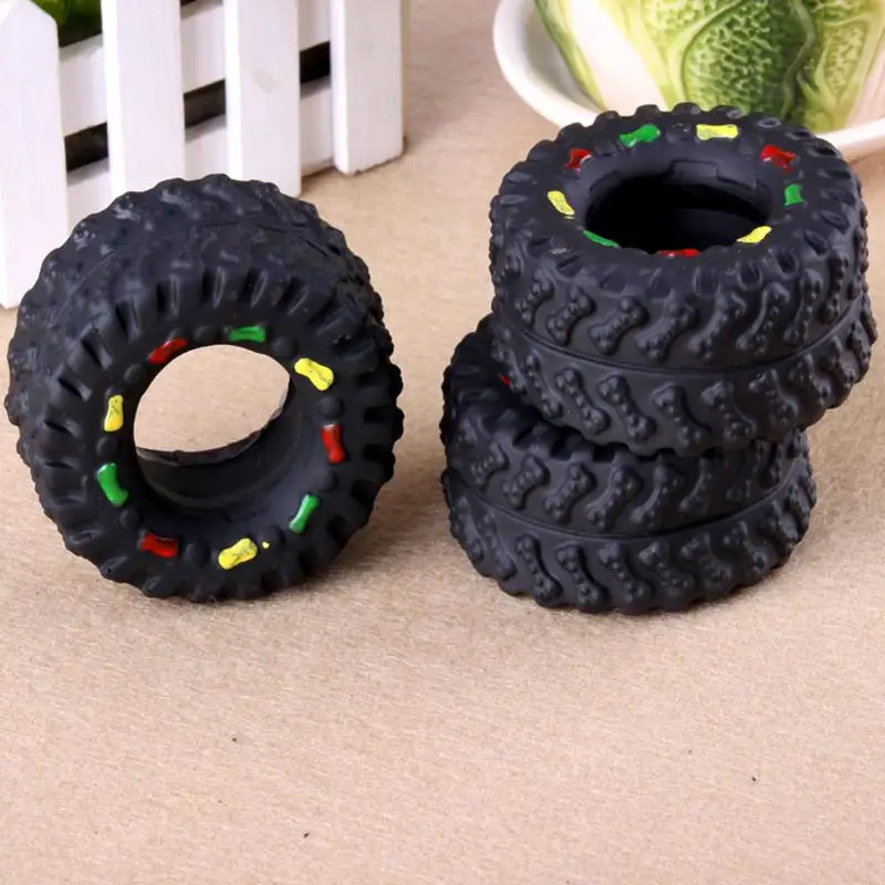 Tire Dog Toy Funny Interactive Teeth Cleaning Puppy Squeak Squeaker Chew Toy Puppy Toy for Dogs Sound Voice Dog Toys