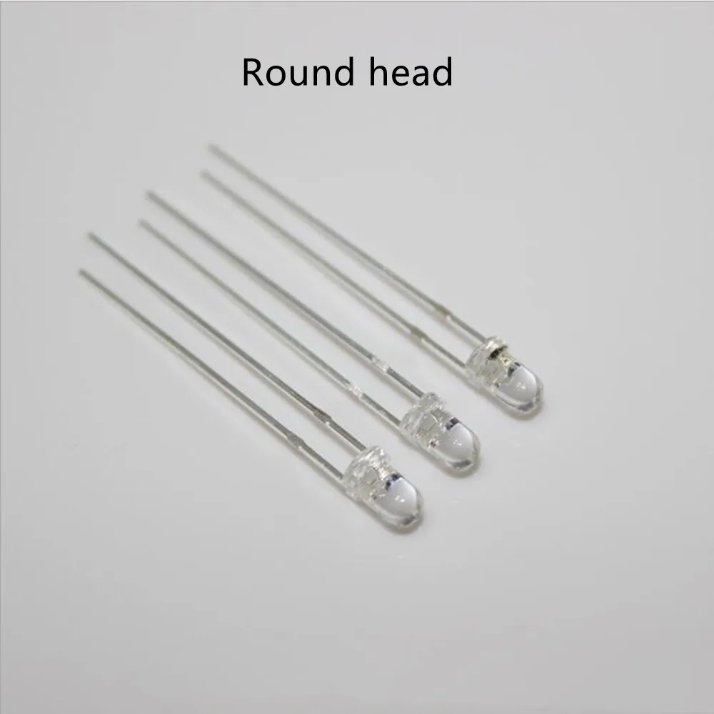 3mm 5mm 8mm transparent round head/straw/Flat Head hat 2Pin light-emitting diode LED red yellow blue green white orange pink