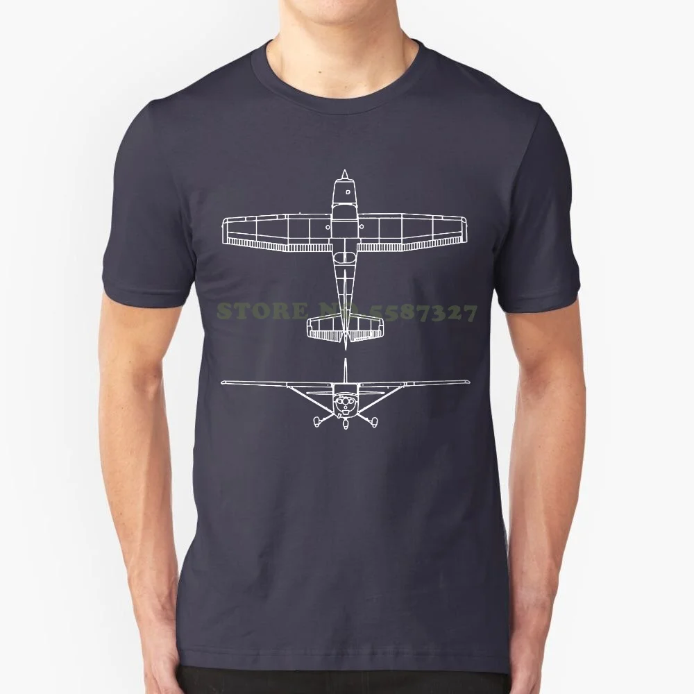 S Fashion T Shirt Free Shipping Cessna 172 Airplane Pilot T Shirt Front And Back