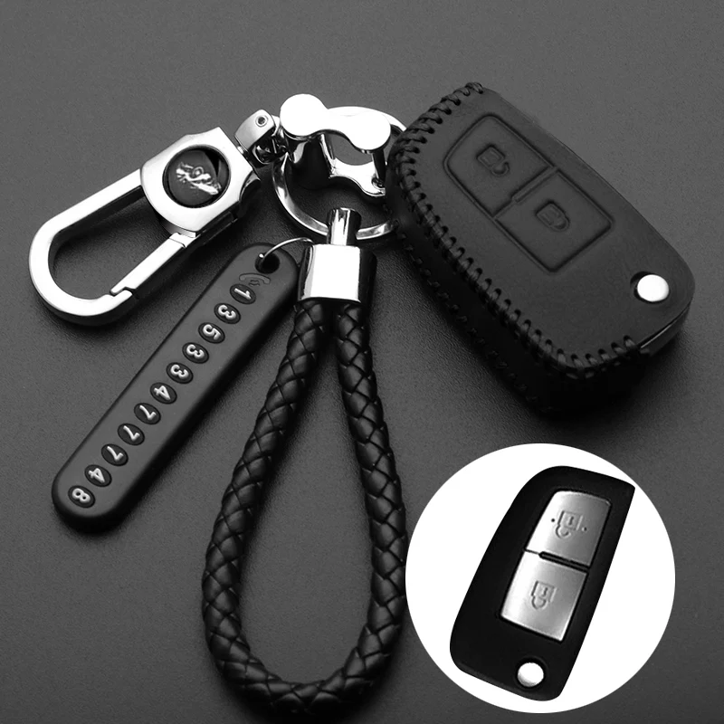 

2 3 4 Button leather Car key Cover For Nissan Qashqai X-trail Murano Maxima Altima Juke QUEST Livina Tiida Nismo Fob Case