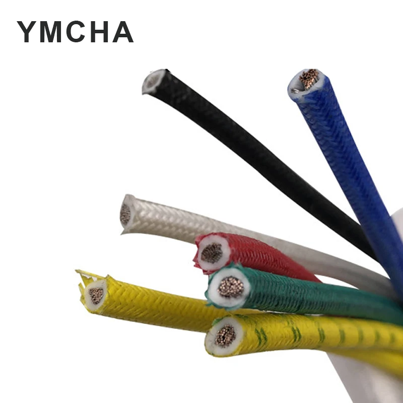 Heat Resistant 300°C Glass Fiber Braided High Temperature 0.3mm 0.5mm 0.75mm 1.0mm 1.5mm 2.5mm 4mm 6mm Silicone Wire Cable