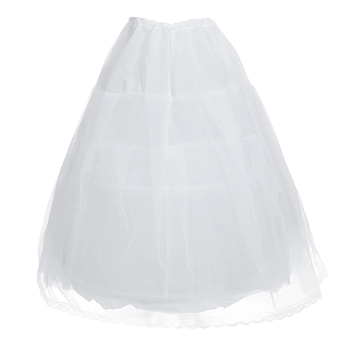 

White Children Net Petticoat A-Line 2 Hoop Kids Girls Crinoline Petticoat for Flower Girl Wedding Dress Underskirt Puffy Skirt