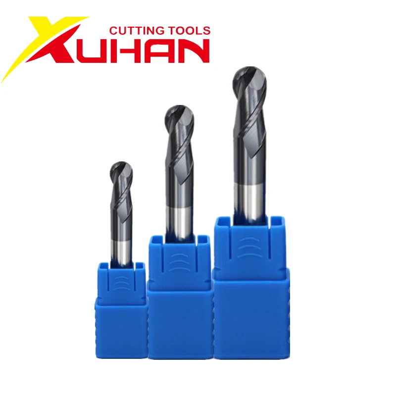 HRC50 2 Flutes Ball Nose End Mill Tungsten Carbide Cutter CNC Router Bit Milling Tool cutting tools R0.5 1mm 2mm 3mm 4mm 6mm