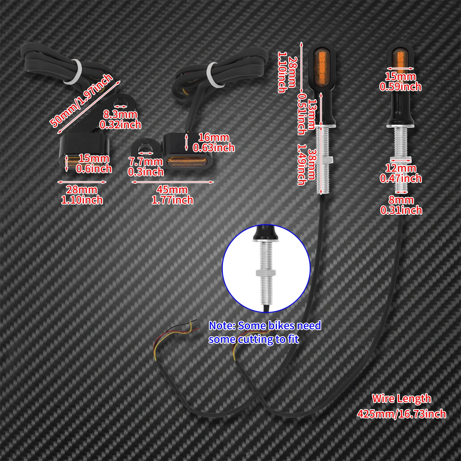 Motorcycle LED Front+Rear Turn Signal Indicator Running Light Black/Chrome For Harley Sportster XL 1200 883 72 48 Roadster 04-24