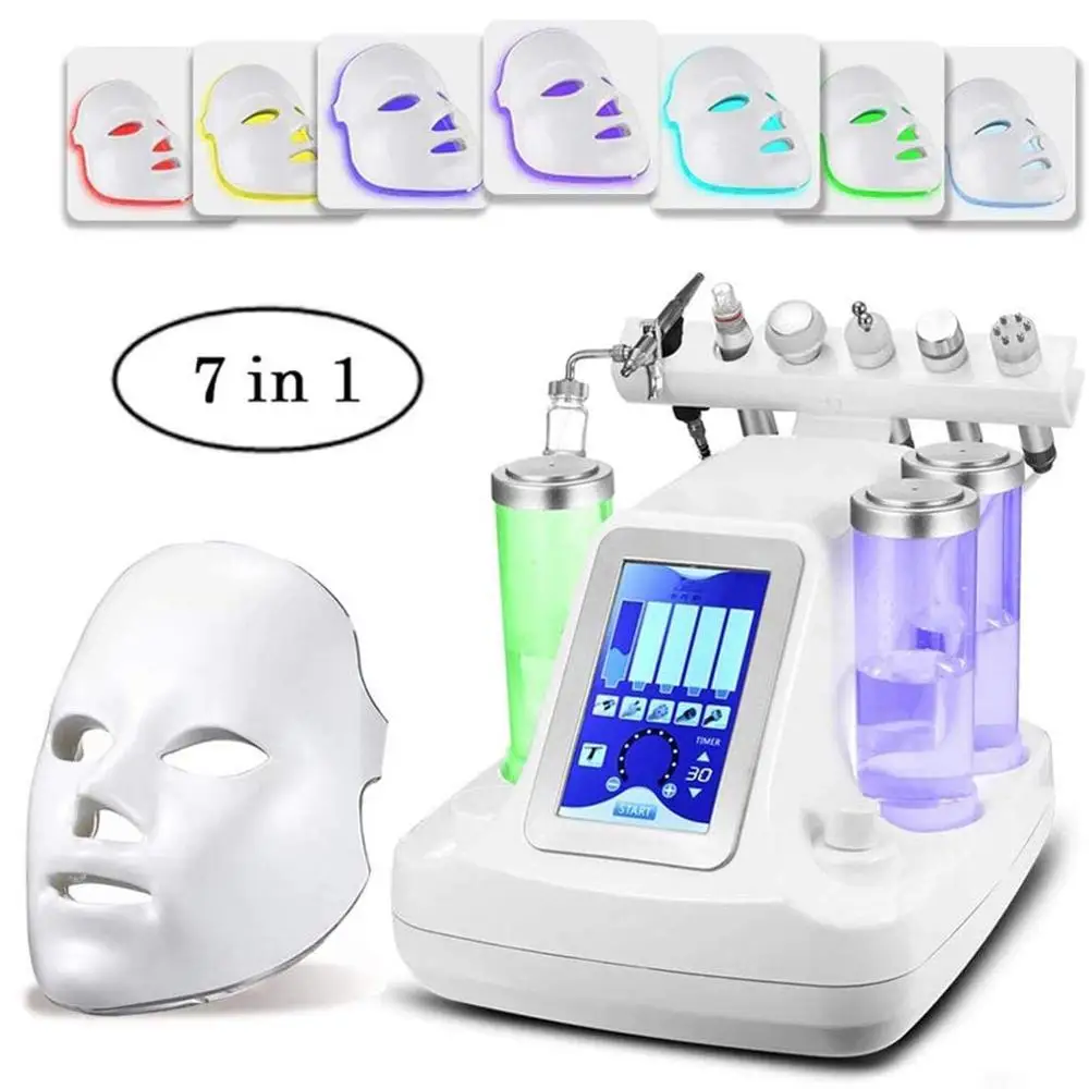 7 in 1 Multifunctional Hydro Oxygen Machine Micro Bubbles Vacuum Suction Blackhead Acne Removal Facial Moisturizing Sprayer Beau