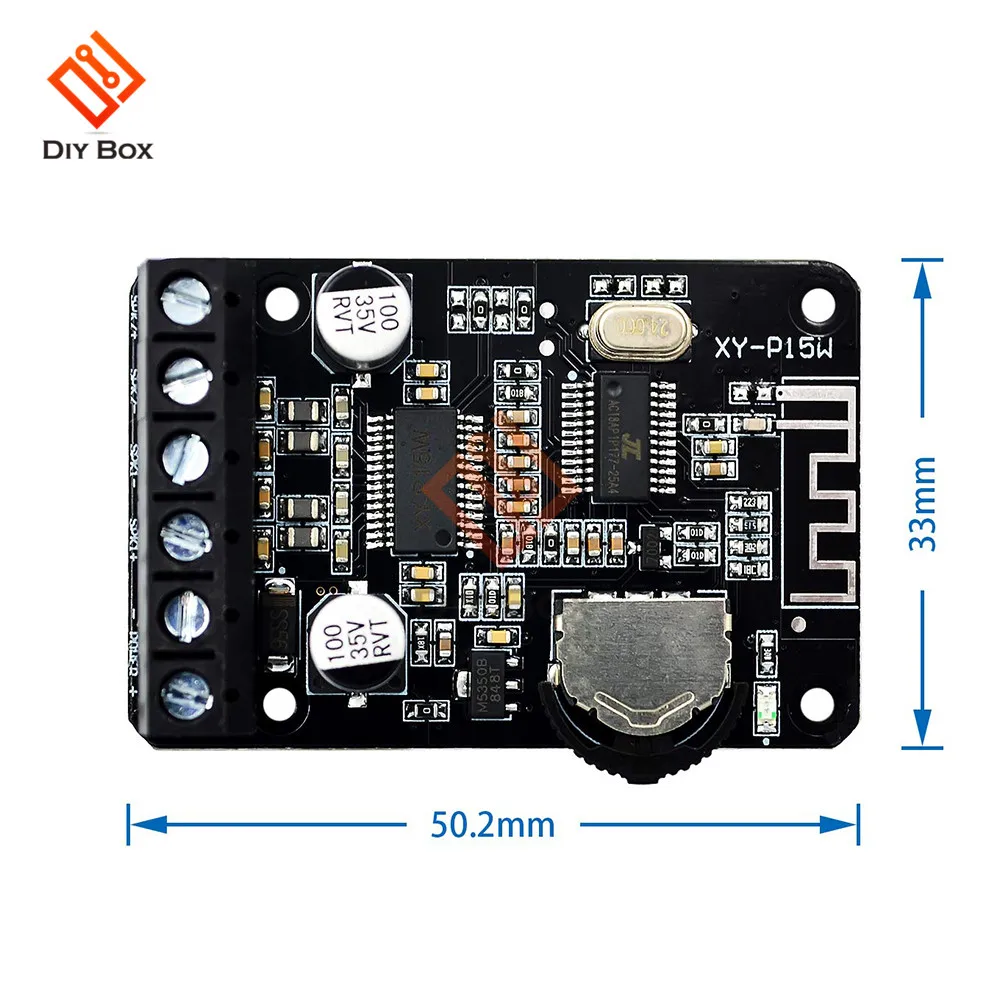 XY-P15W Bluetooth 5.0 Verstärkerplatine 10W/15W/20W DC 12V/24V Digitaler Audio-Leistungsverstärker mit Lautstärkeregelung – Detail 4