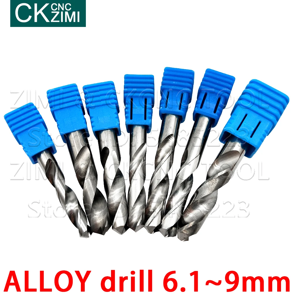 1p 6.1-9mm bocado de broca do carboneto para o trabalho de madeira de aço inoxidável da torção broca do furo do cortador de broca máquina do torno do cnc da perfuração do metal