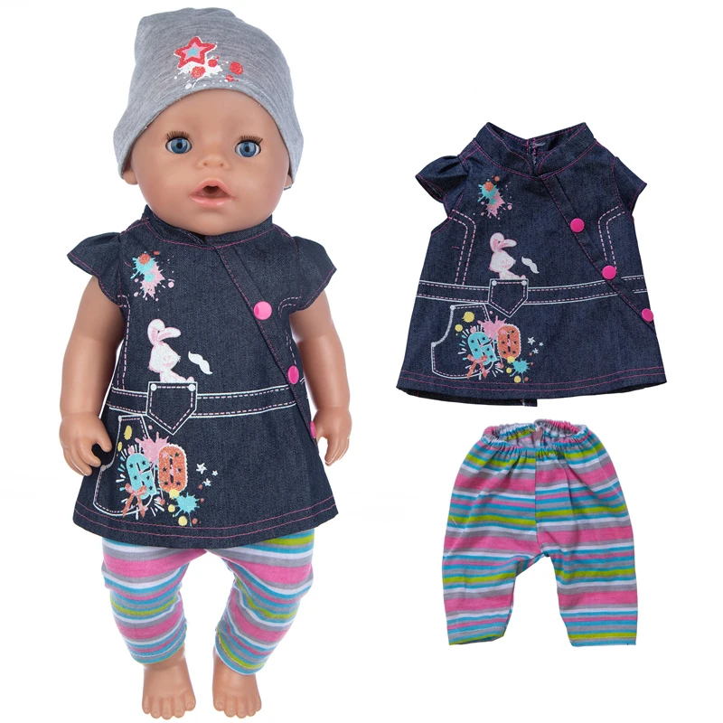 43 CM Baby Doll Clothes Pajama Set Jacket Coat 17 Inch Dolls Jeans Children Gift Toys Outfit