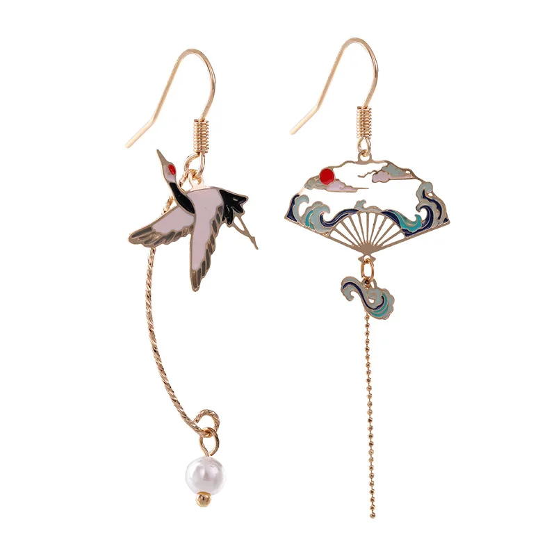 Koreanische neue süße geometrische Tropfenohrringe für Frauen, niedliche Katze, Kaninchen, Stern, Mond, asymmetrische baumelnde Ohrringe, Geschenk für Schmuck. – Detail 7
