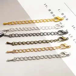 10pcs 6 color Tone Extended Extension Tail Chain Lobster Clasps Connector For DIY Jewelry Making Bracelet Necklace Base Tray