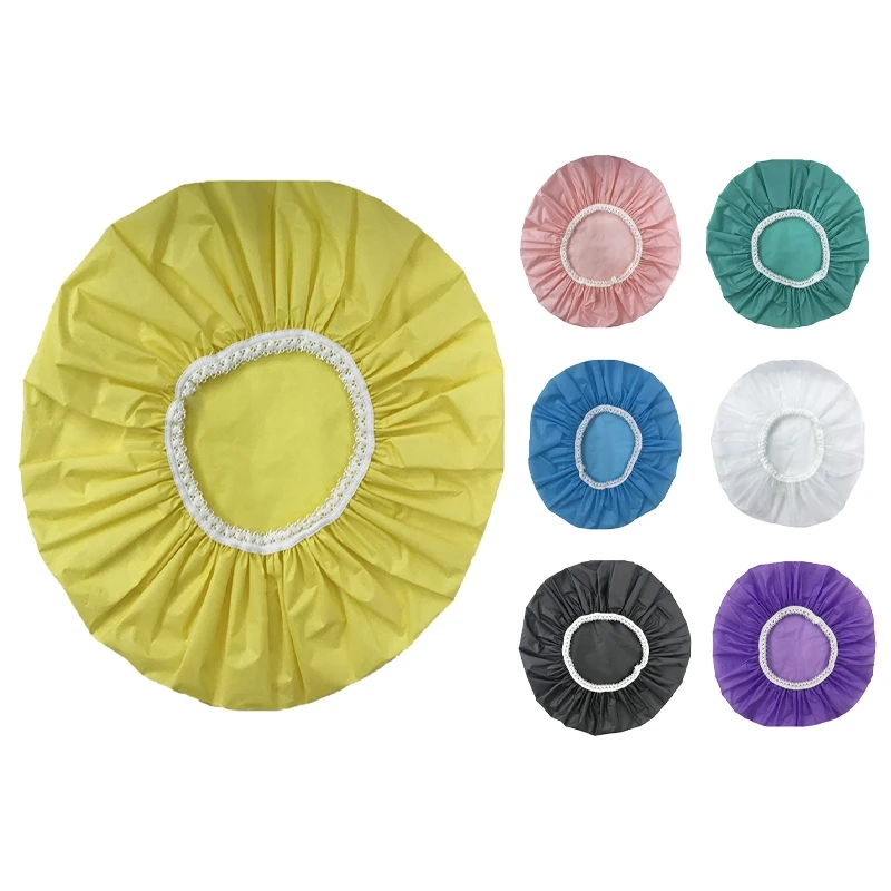 New 1Pcs Household Waterproof Shower Cap, Swimming Cap, Hotel Elastic Shower Cap Hair Set