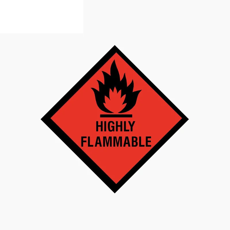 Hot Sell Warning HIGHLY FLAMMABLE Car Sticker Vinyl Sunscreen Car Window  Accessories Decorative Waterproof PVC 10cm*10cm