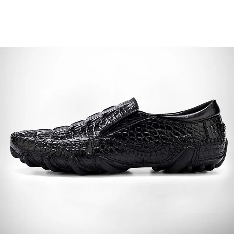 2019 New casual Men\'s Shoes British Dermis Crocodile Business Men\'s Shoes really genunine leather shoes big size black shoes
