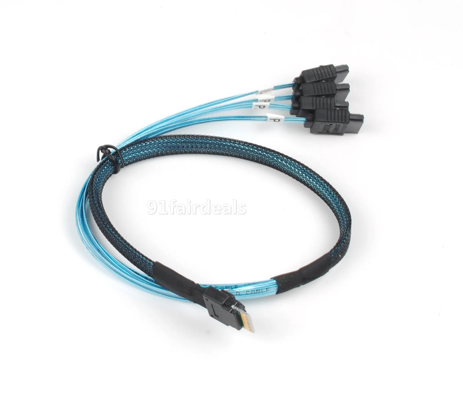 

Heretom SAS 4.0 SFF-8654 4i 38pin Host to 4 SATA 7pin Target Hard Disk Cable 50CM