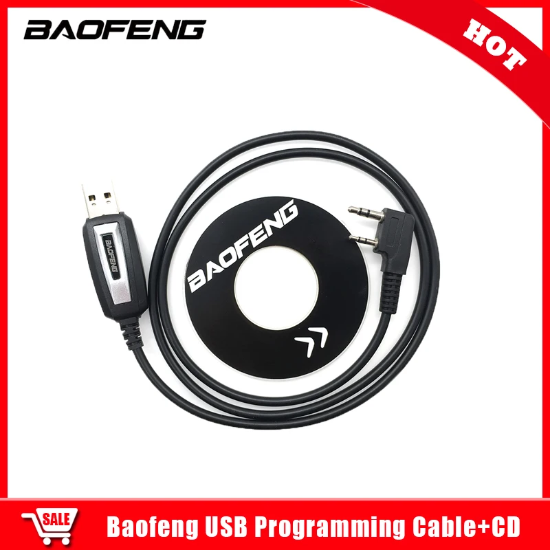 BAOFENG-Cable de programa USB con CD para UV-5R, piezas de walkie-talkie de UV-82, accesorios de Radio bidireccional de marca Original