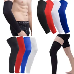 Sun Protection Basketball Brace Elastic Knee Pad Protective Gear Volleyball Running Jogging Support Compression Arm Guard Sleeve