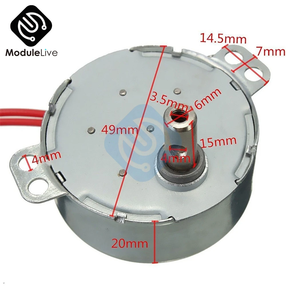 50/60Hz 5-6 r/min Stable Synchronous Motor TYC-50 AC 220V 12V Pro 4KGF.CM Torque 4W CW/CCW Microwave Turntable for Electric Fan