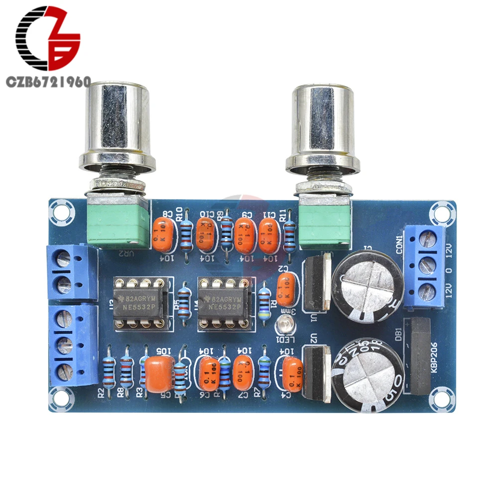 Low-pass Filter NE5532 Subwoofer Volume Process Circuit Amplifer Board AC 9V-15V