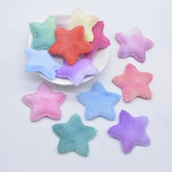 50Pcs 40mm Soft Plush Furry Star Applique for DIY Headdress Hair Clip Bow Decor Accessories Clothes Hat Shoes Sewing Patches