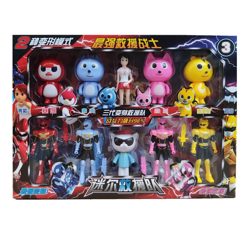 10pcs/set Hotsale MiniForce X Volt Transformation Toys MiniForce Action Figure Plastics Toy Kids Toys Christmas Gift