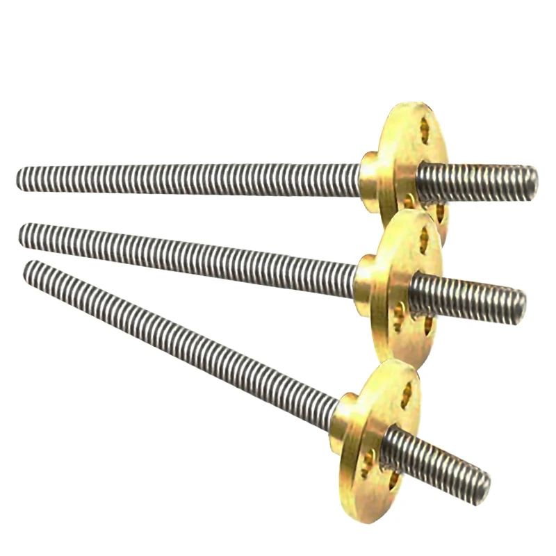 1/2PC T4*1/2 T3.5X2.4/0.61 Miniature Small Screw Printer Stainless Steel+ Nut Diameter 4mm Lead 1/2mm 100 200 250 500 800 700