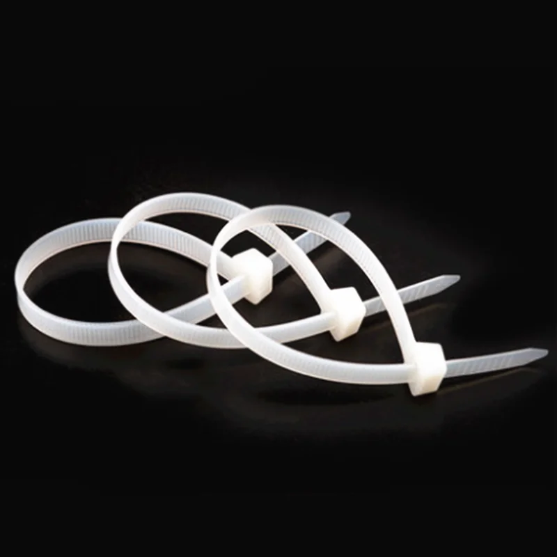 100PCS 3 X 60/80/100/120/150/200mm 4 X 150/200/250/300 White Milk Cable Wire Zip Ties Self Locking Nylon Cable Tie