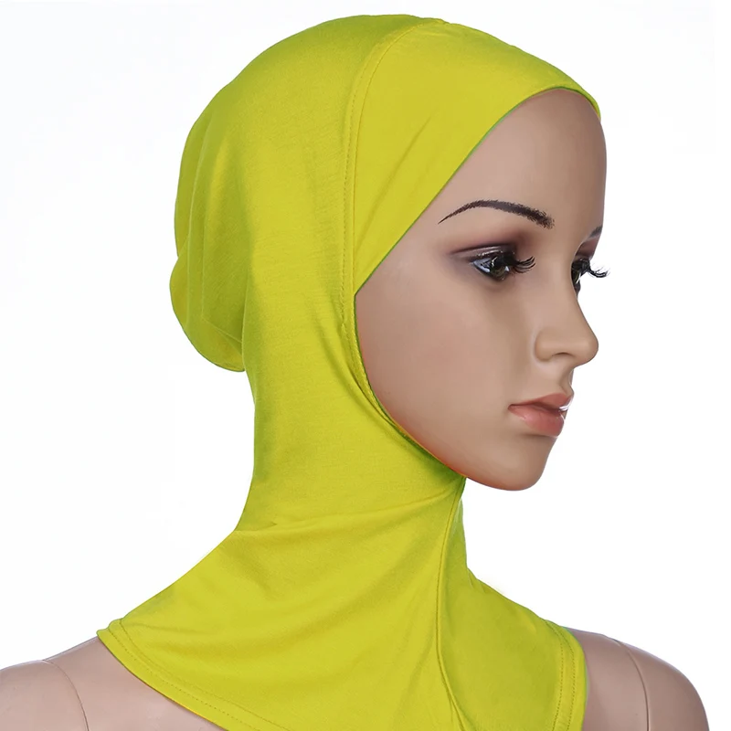 New Fashion Muslim Underscarf Women Veil Hijab Islamic Soft Cotton Solid Color Elastic Comfortable Breathable Casual Turbans