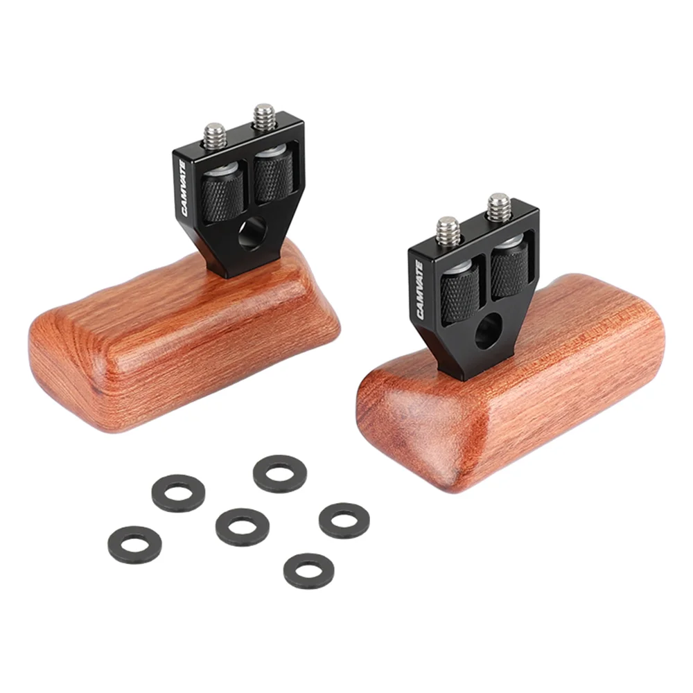 CAMVATE 2pcs impugnatura con impugnatura in legno per fotocamera con connettore per DV Video Cage compatibile con fotocamera rossa/RED Rig/altre macchine fotografiche reflex