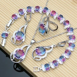 Tourmaline Jewelry Sets For Women - 925 Sterling Silver Earring/Pendant/Necklace/ Open Ring/Tennis Bracelet Set Dropshipping