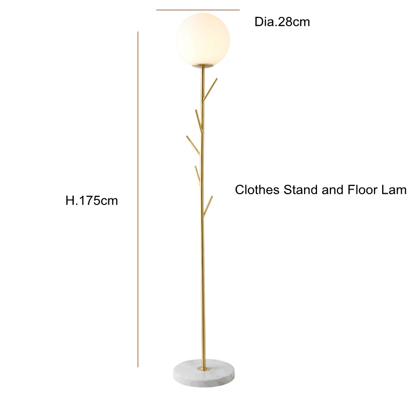 Multi-Function Floor Lamp Modern Simple Creative Cloth Tree Lamp Fixtures Nordic Foyer Bedroom Glass E27 Vertical Floor Lights