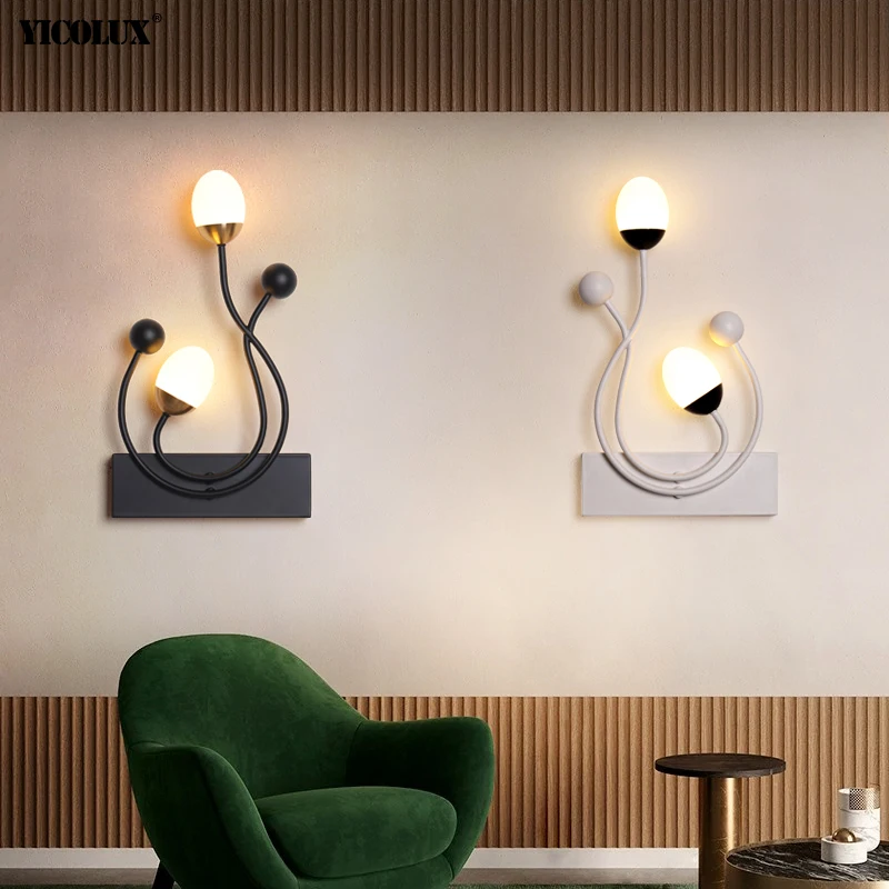 

Iron Nordic New Modern LED Wall Lights For Study Living Room Bedroom Bedside Aisle Corridor Porch Lamp Indoor Lighting AC90-260V