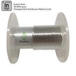 Alambre de indio de 0,5mm, 0,8mm, 1mm, 1,5mm, 2mm y 2,5mm de diámetro, alambre de Metal de indio 99.995% puro