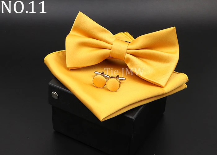 Herren Klassische Helle Farbe Bowtie Set Grün Rosa Blau Rot Fliege Manschettenknöpfe Hochzeit Krawatten Taschentuch Party Geschenk Krawatte Hemd zubehör – Detail 11