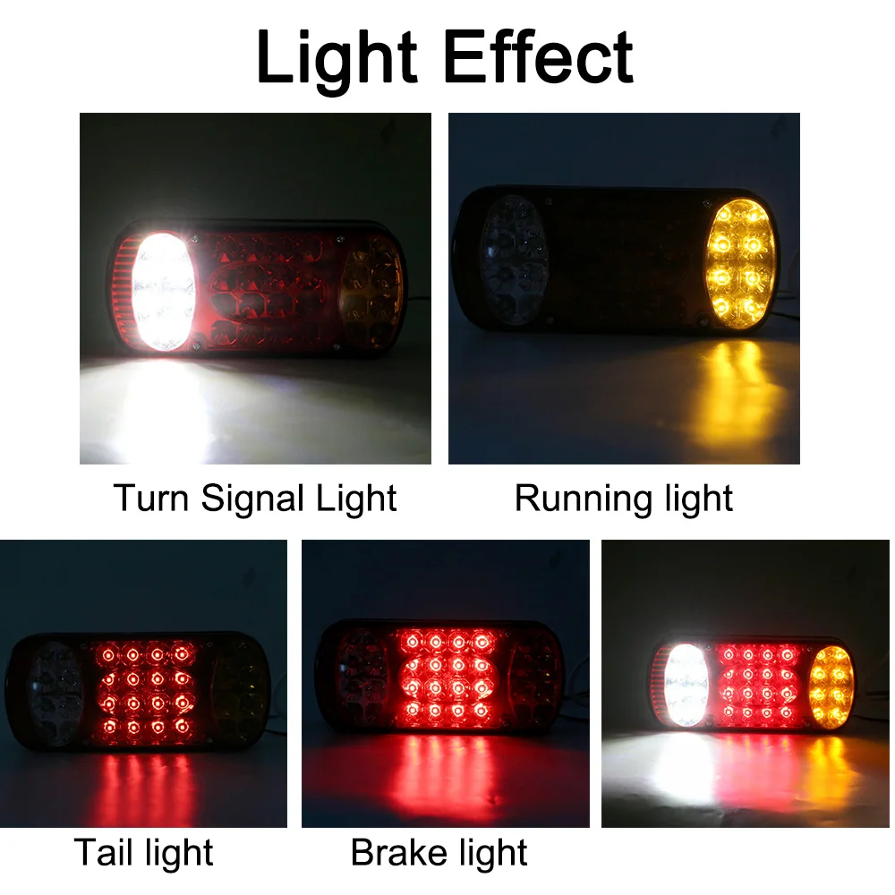 Car Truck Tail Light Signal Indicator For Trailer Lorry Rear Stop Brake Lights 32LED 12V Waterproof