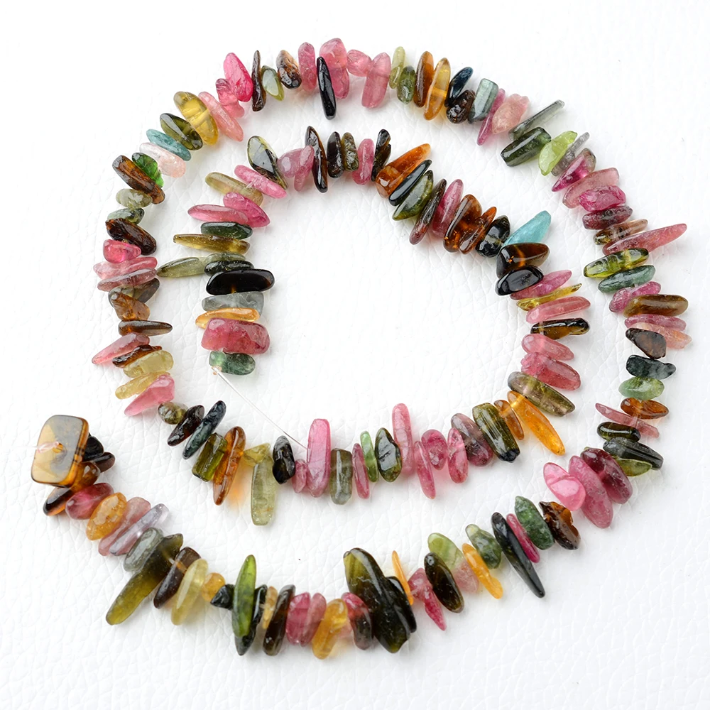 2 strands  12MM Natural Tourmaline Chip Beads 15.5''