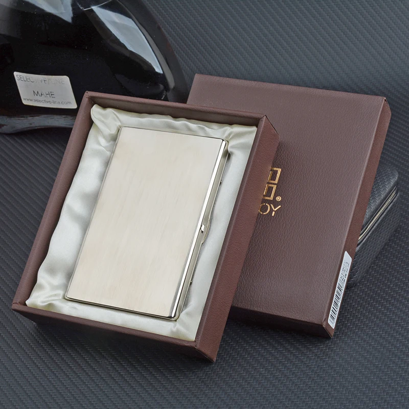 Slim Cigarette Case Ultra-thin Stainless Steel Tobacco Box Metal Holder 12 Cigarettes of 100mm Long Smoking Accessory Clearance