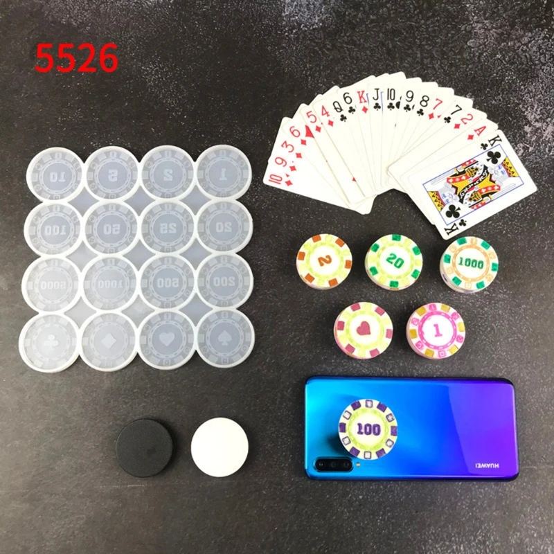 Poker Chips Game Coins Epoxy Resin Mold Commemorative Collection Coins Silicone Mould DIY Crafts Jewelry Casting Toosl