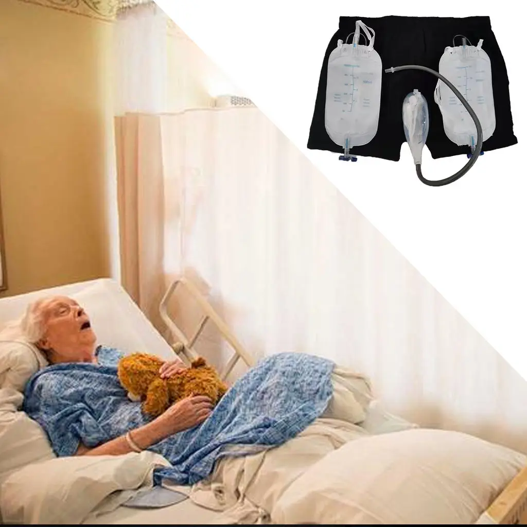 Incontinence Underwear Portable Silicone Pants Urinal Collector Male Elder Incontinence Underwear Wearable Urine Bag Pants