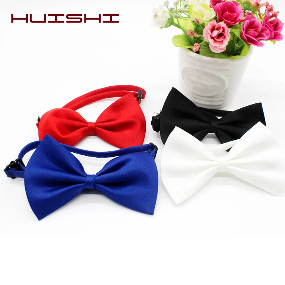 HUISHI School Boys Kid Bowtie Children Bow Wedding Plaid Dot Tie Necktie Polyester Bowtie Necktie For Party Adjustable Bow Ties