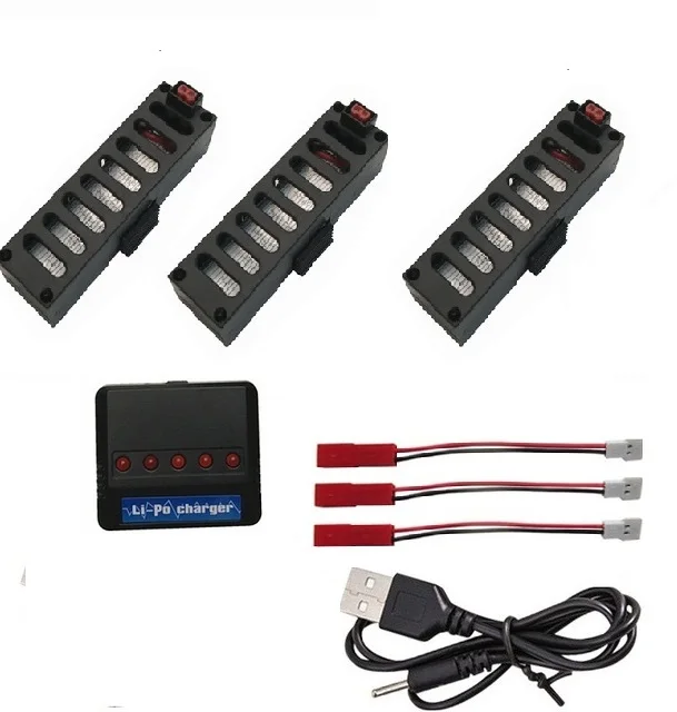 5 pçs/pçs/set conjuntos de carregador bateria com 3.7v 600mah 25c lipo bateria parte para quadcopter zangão para jy018 wifi mini rc zangão