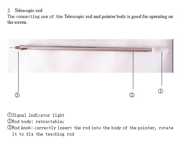 Interactive Extendable Electronic Laser Pen Telescopic with 850nm wavelength work with portable interactive whiteboard