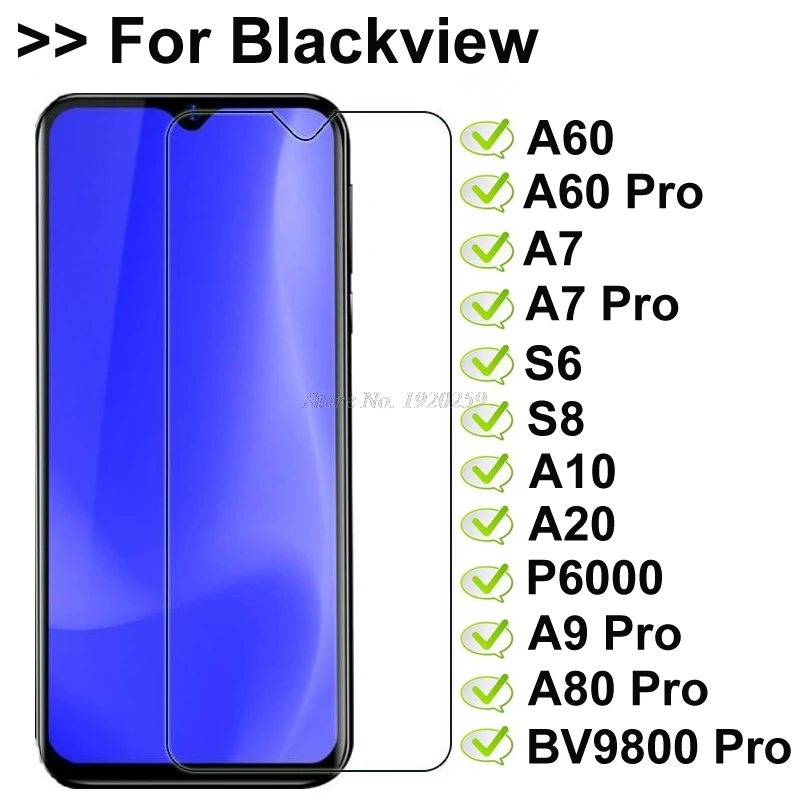 Tempered Glass For Blackview A60 A70 A80s BV4900 BV5100 BV5500 BV6300 BV6900 BV9600 BV9800 BV9900 Pro Screen Cover Protector