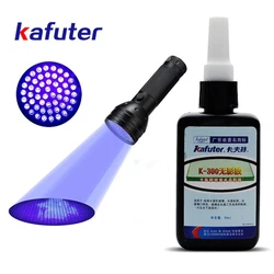50ml Kafuter UV Glue UV Curing Adhesive K-300 Transparent Crystal and Glass Adhesive with UV Flashlight