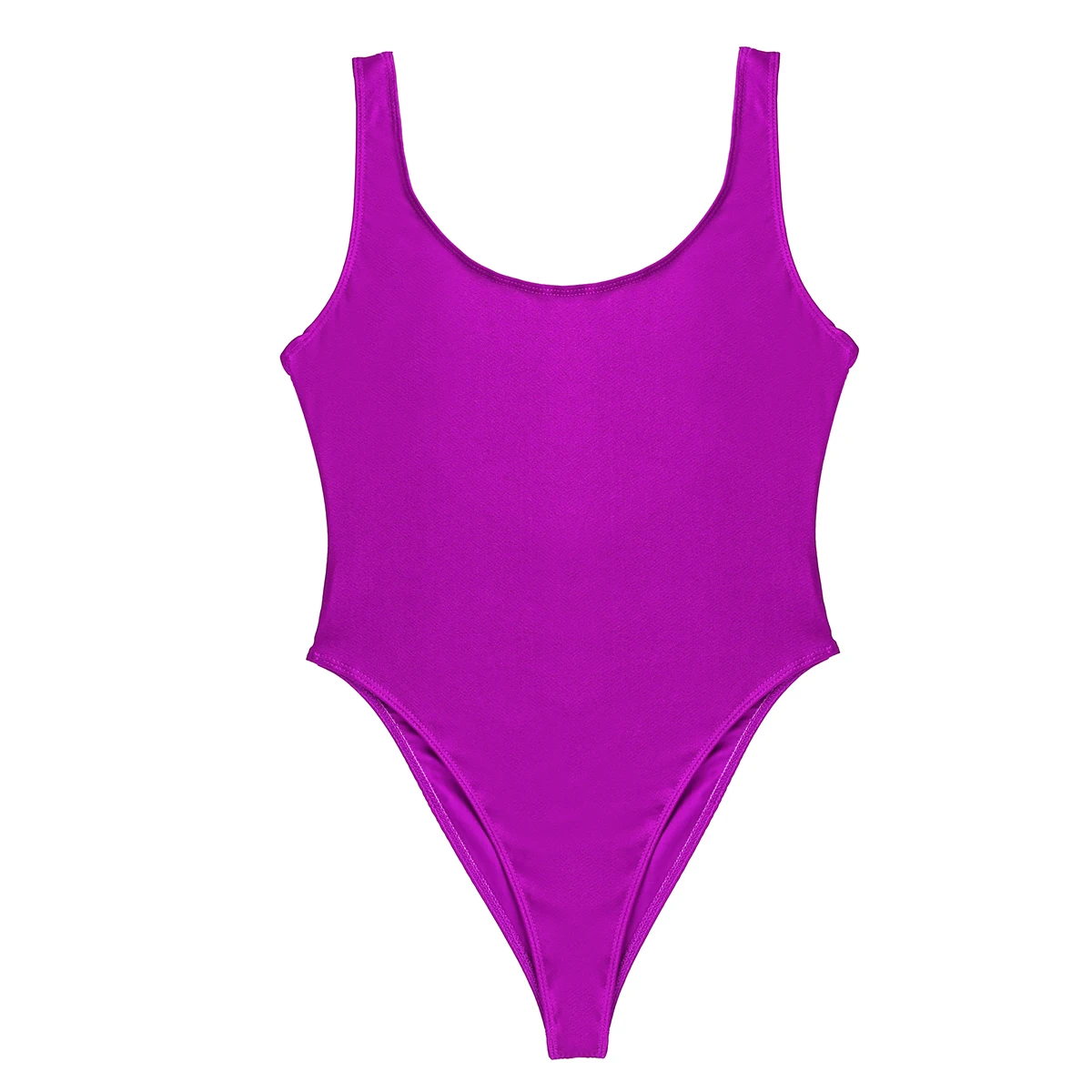 Women Sexy Bikini Swimsuit One Piece High Cut Low Back Stretchy Bodysuit Swimwear Monokini Beachwear Pool Party Bathing Suit