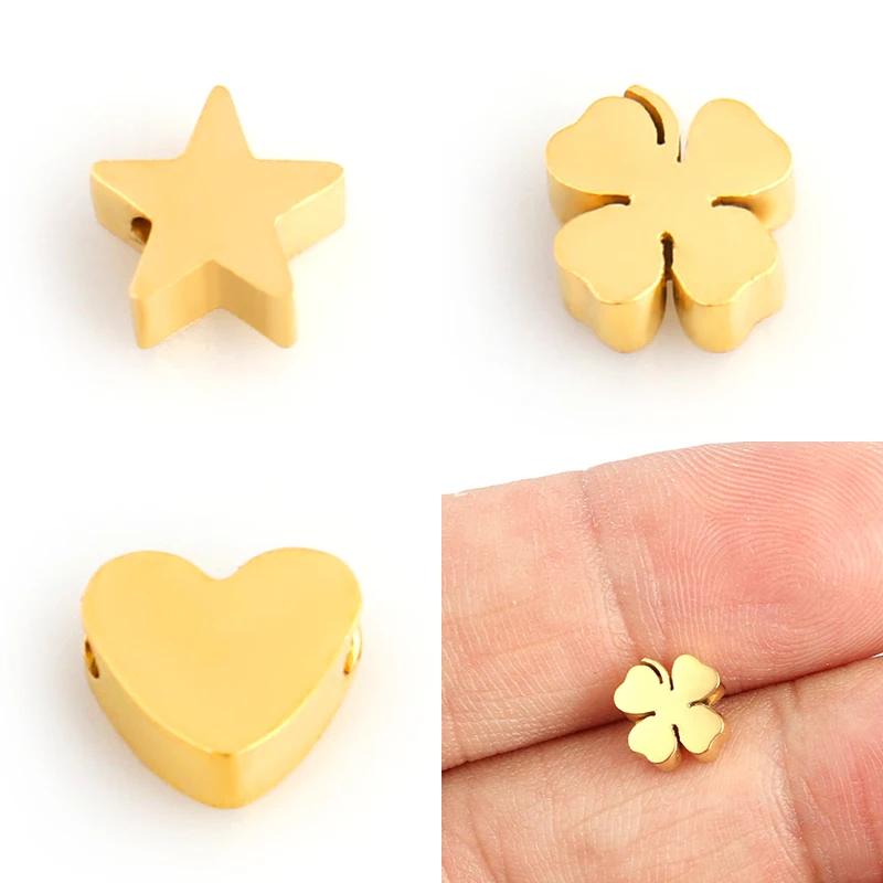 5pcs/lot Stainless Steel Pendant Leaf Charms For Jewelry Making Star Heart Pendant DIY Jewelry Charms Accessories